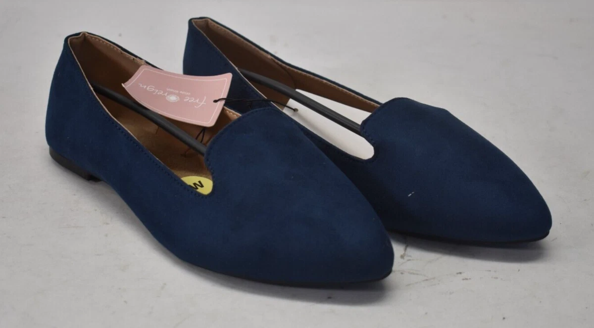 Navy blue best sale flats wide width