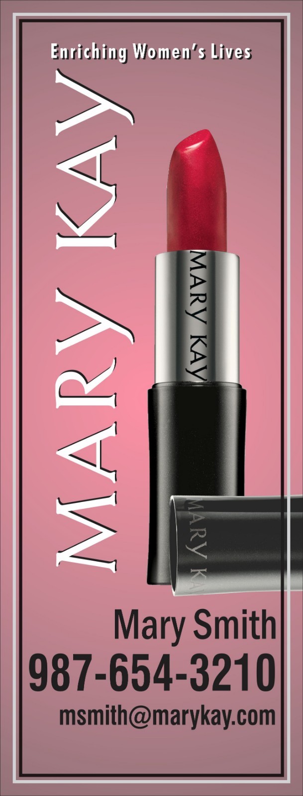 Mary Kay banner with stand 24"x 63" vertical! Great Price! Generic or