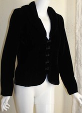 Etcetera -sz 8 Black Velvet Gathered Stretch Blazer Jacket Lux M