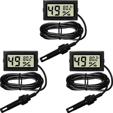 Mini Digital Temperature Humidity Meters Gauge with Probe Gauge LCD Fahrenheit D