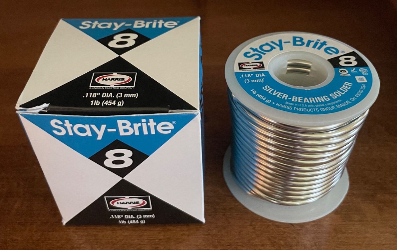 Harris StayBrite 8 silverbearing leadfree solder (.118" DIA) (1 lbs
