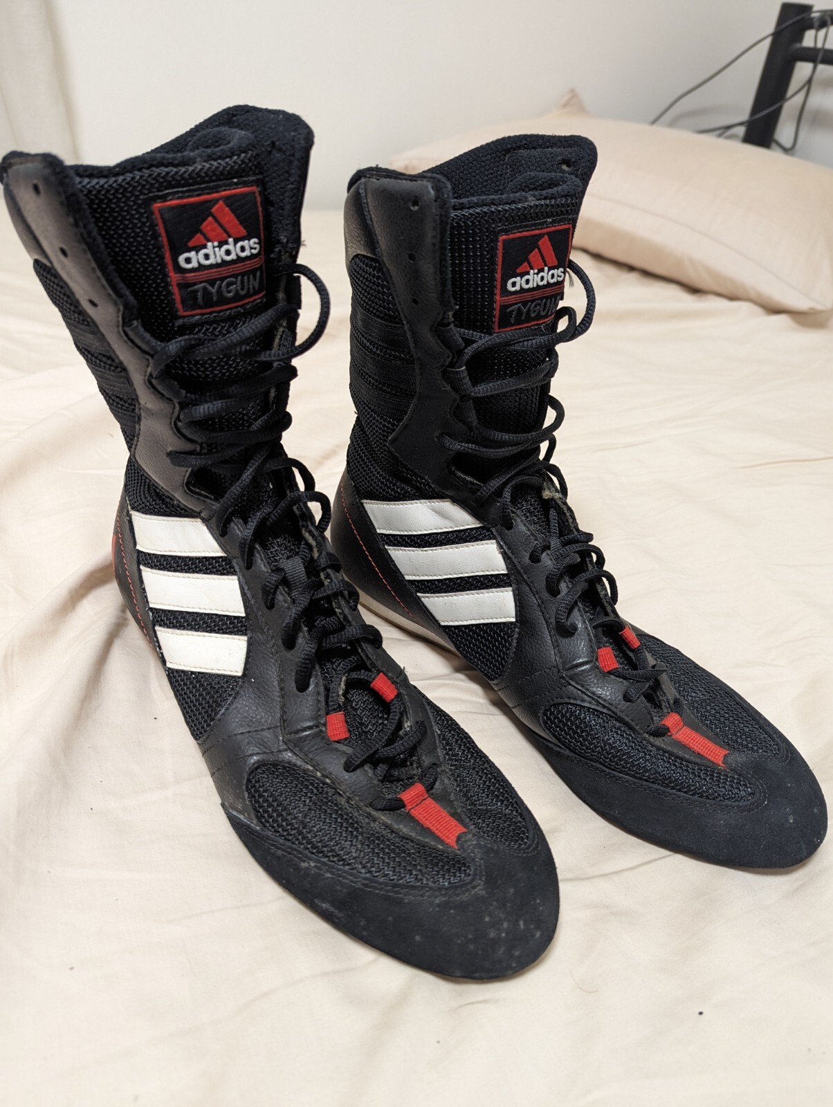 ADIDAS *TYGUN* (665648) 2003 MENS BLACK/WHITE/RED BOXING BOOTS eBay