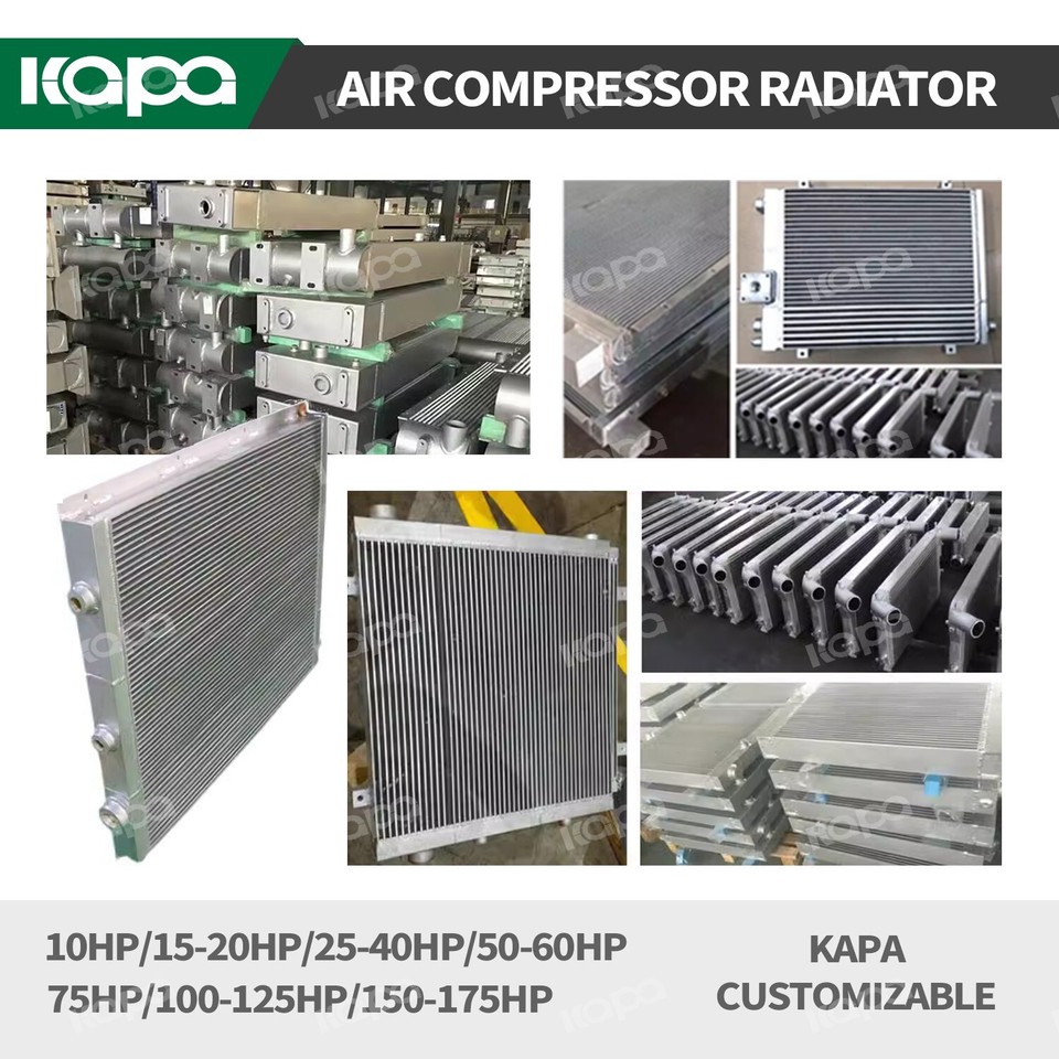 Air compressor aftercooler Radiator For 5-10HP Rotary Screw Air ...