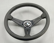 Nardi Steering Wheel Deep Corn 350mm Black Perf Leather With Tri-color Stitching