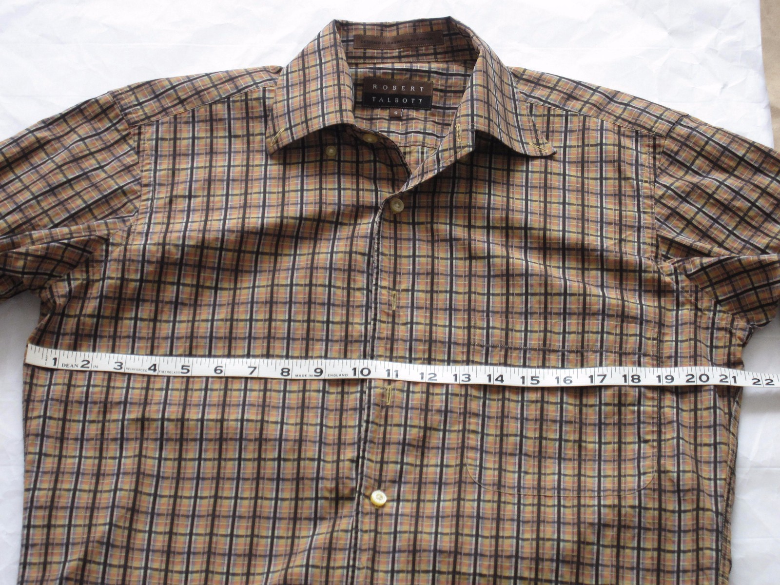 Robert Talbott Plaid Pattern Short Sleeve Button … - image 4