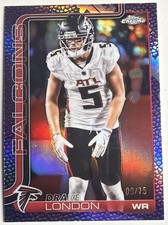 Drake London #12 - 2025 Topps Chrome Purple Pigskin Refractor 09/75 - Falcons