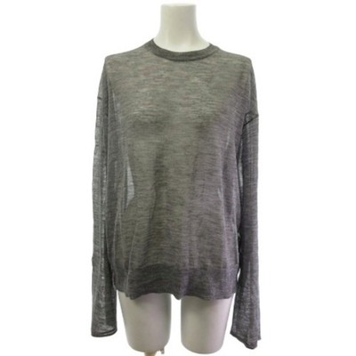 LH25A-KN040 Rohen SLASH CUFF SHEER KNIT Saw See-through Long Sleeve Gray F Used