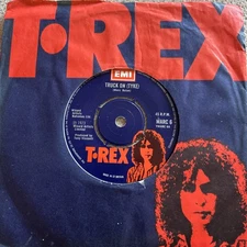 T. REX - TRUCK ON (TYKE) Sitting Here 7" SINGLE EMI MARC 6 EX+ VINYL 1973