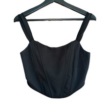 Altard State Womens Black Corset Crop Top Structured Bustier Tank Size M