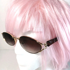 VTG Bijoux Terner Sunglasses Womens Oval Italy 5642 GR Nickel Silver Frame