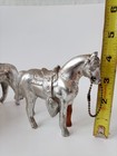2 Vintage Cast Metal Horse Figurines Western Silver Finish USA *Broken read* — photo 6