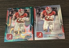 Lot (2) Ty Simpson 2025 Bowman U Chrome #151 Refractors Alabama Crimson Tide RC