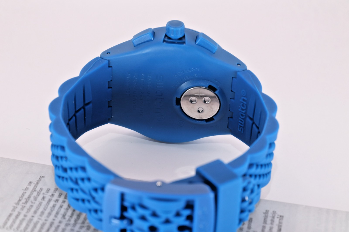 Swiss Limited Rare Swatch Chronograph Plastic Susn415 Triple Blu
