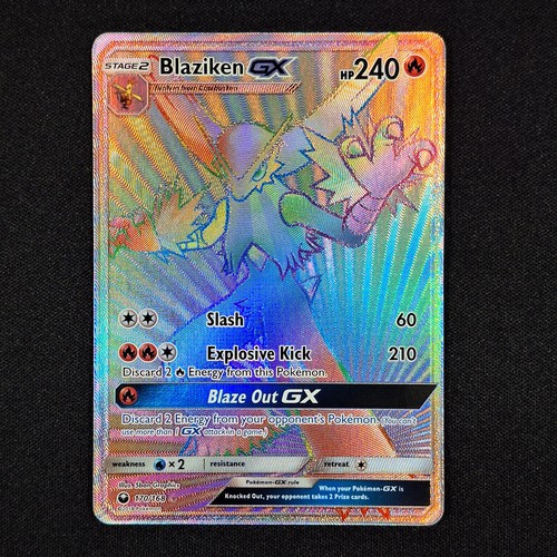 Pokemon TCG Sun & Moon Celestial Storm Blaziken GX Secret 170/168 Rainbow Rare