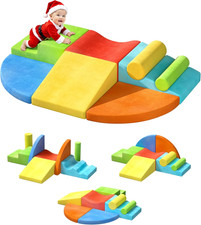 Extra Large 8-Piece Soft Climbing Toys for Toddlers, Foam Climbing Block Set wit