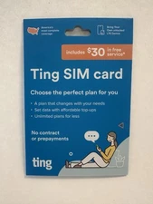 One Sealed Ting Mobile LTE  SIM Card Kit - $30 Free Credit