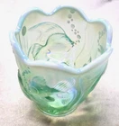 Fenton Atlantis Koi Fish Vase Iridized Topaz Iridescent  6.5" Vase # 95