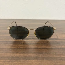 Vintage Valentino Sunglasses Gold Tortoise Italy Frames Only 50-20-135 Round