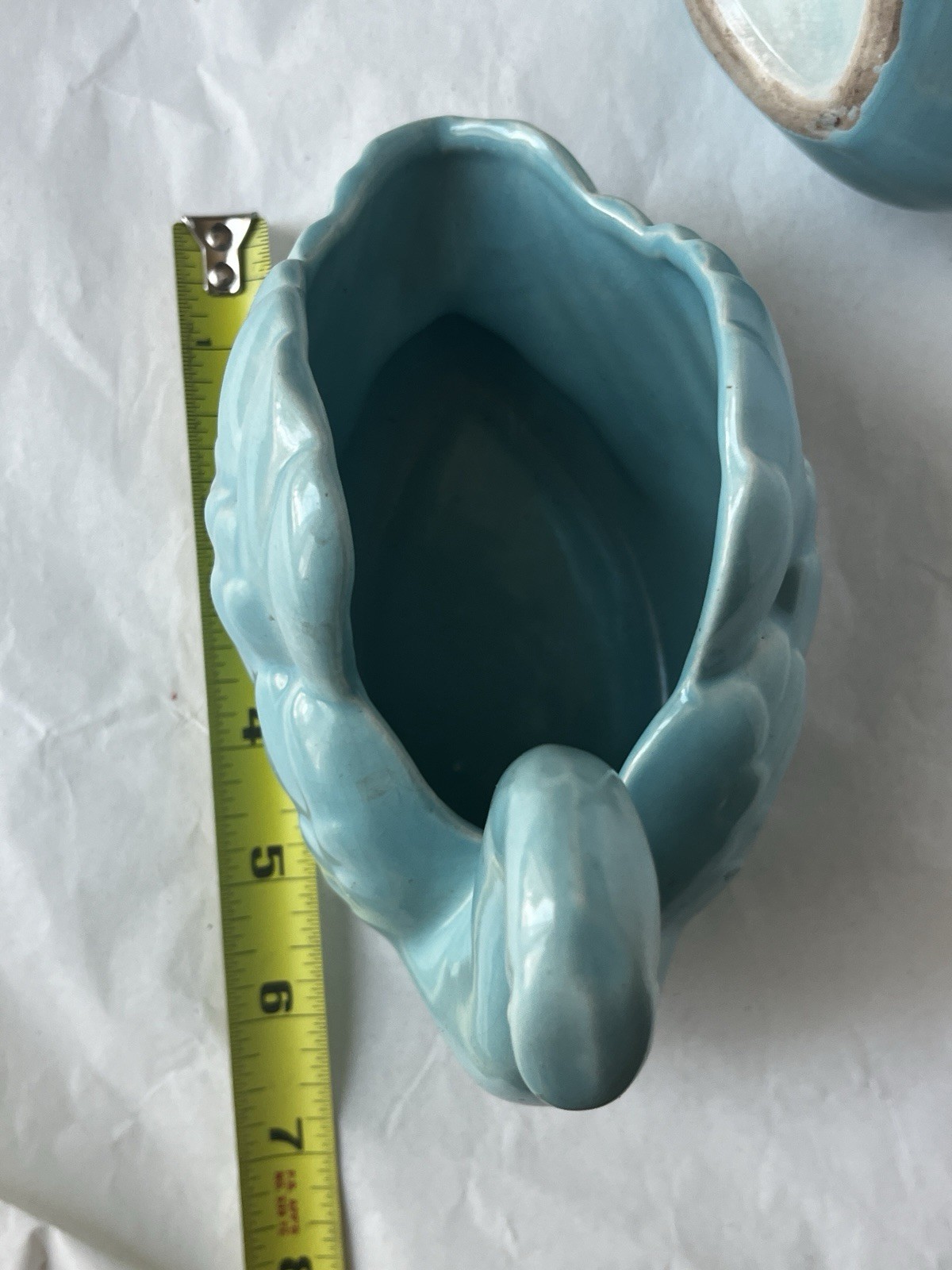 Vintage Loma Linda Ware California Turquoise Ceramic Swan Planters