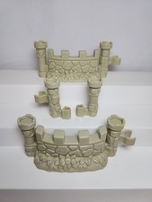 Fisher Price Little People LIL KINGDOM Castle Tan Stone Fence Wall Posts 4 Pcs