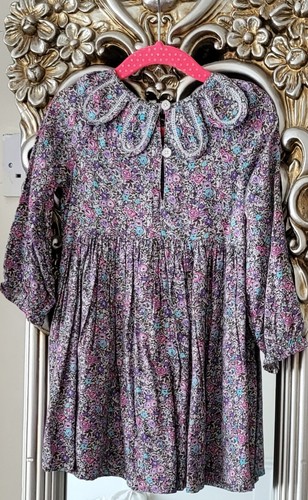 MONSOON baby girls 18-24 months floral dress, with gorgeous petal collar NEW - Picture 2 of 3
