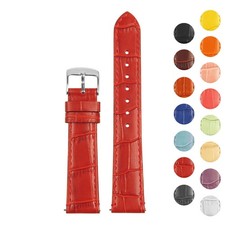 StrapsCo Women  s Leather Crocodile Watch Band Strap Quick Release 20mm 22mm 24mm