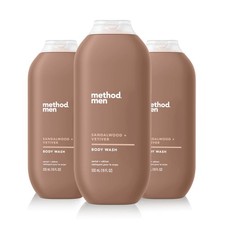 Method Men Body Wash, Sandalwood and Vetiver, 18 Fl Oz Pack of 3 , No Color
