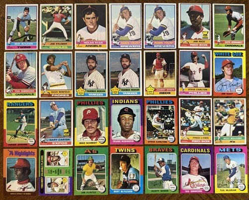 (28) 1975 & 1976 TOPPS BASEBALL HOF/STAR CARDS NOLAN RYAN, PALMER, SCHMIDT READ