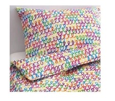 Copripiumino singolo Ikea Stickat e 1 federa motivo scribble 150x200 cm 