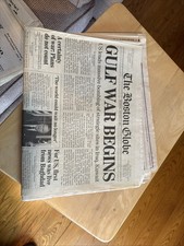 The Boston Globe (January 17, 1991) Gulf War Begins Bombing Iraq Kuwait The Boston Globe (January 17, 1991) Gulf War Begins Bombing Iraq Kuwait