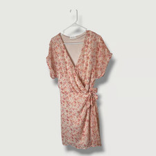 All in Favor Abstract Print Knee Length Wrap Dress Size Large