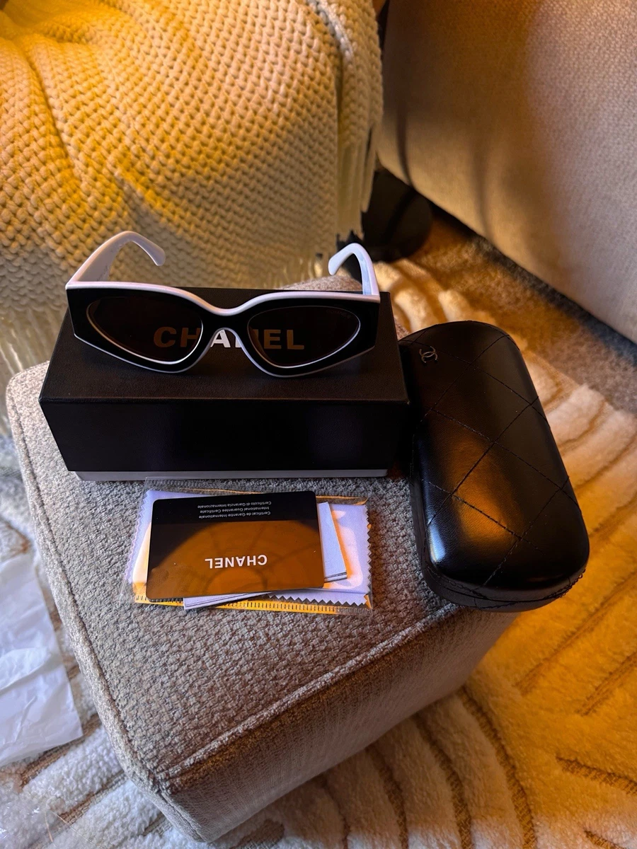 CHANEL Women's Black Cat Eye Sunglasses for sale | eBay