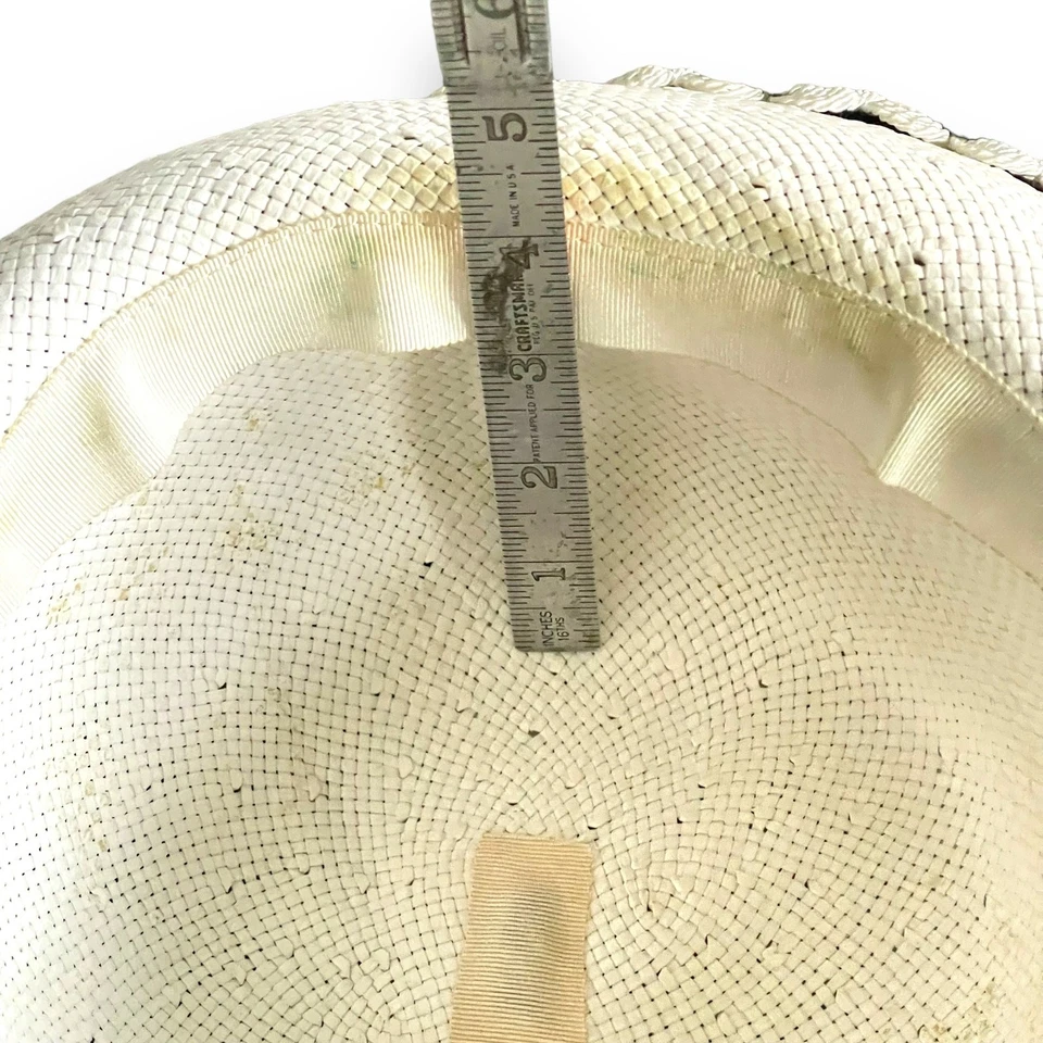 Sombrero Pastillero Derby Dulce e Inocente Vintage Eric Javits Años 80 Blanco y Negro Foto 4 de 4