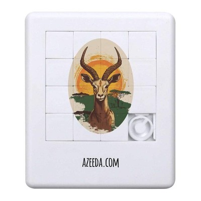 Schiebepuzzle ''Springbock Porträt mit afrikanischer Landschaft'' (PZ00034169)