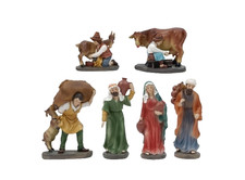 Set 6 Pastori-Mestieri 12cm per Presepe, Resina, marca Due Esse Christmas, Nuovo
