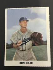 1955 Golden Stamps DON HOAK  Brooklyn Dodgers NM  (Used Stamp)