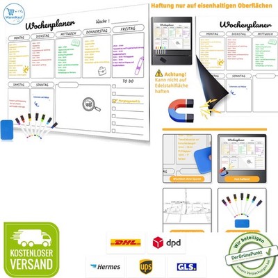 A3 Whiteboard Magnetisch Familienplaner mit Markern  für Haushalt