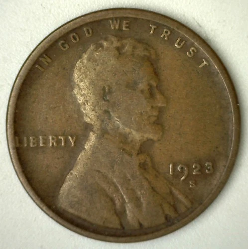 1923 S Lincoln Wheat Cent Coin Good Condition 1c US Penny