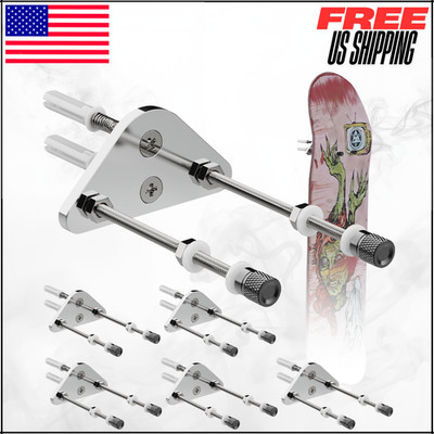 Aluminum Skateboard Wall Mount Display Skate Board Hanger Holder Storage 6PC