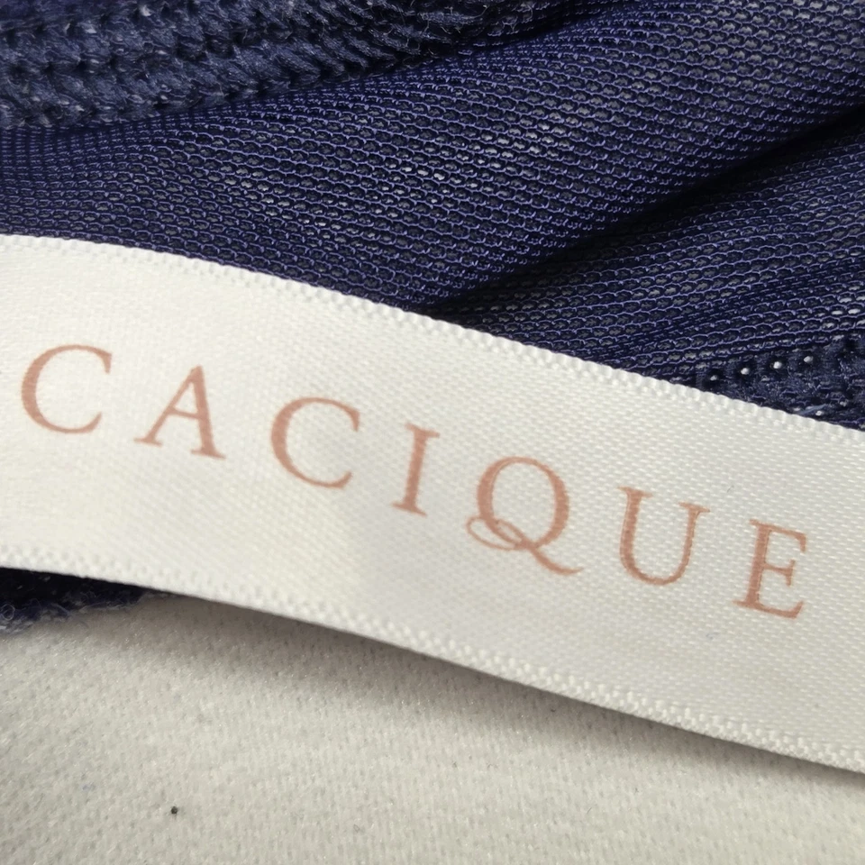 Cacique Women Bra 40DDD Navy Bluew Geometric Fair Isle Lightly Lined T Shirt - Image 4 of 4