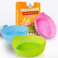 HOUSY 3 Teglie per Friggitrice ad Aria Accessori in Silicone Contenitori per