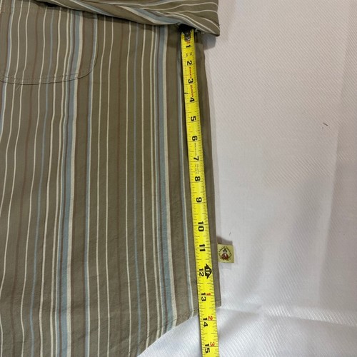 Joe Marlin Striped Button Up Long Sleeve Casual Shirt Mens XL Khaki - Picture 4 of 8