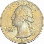 1964 90% Silver Washington Quarter Dollar