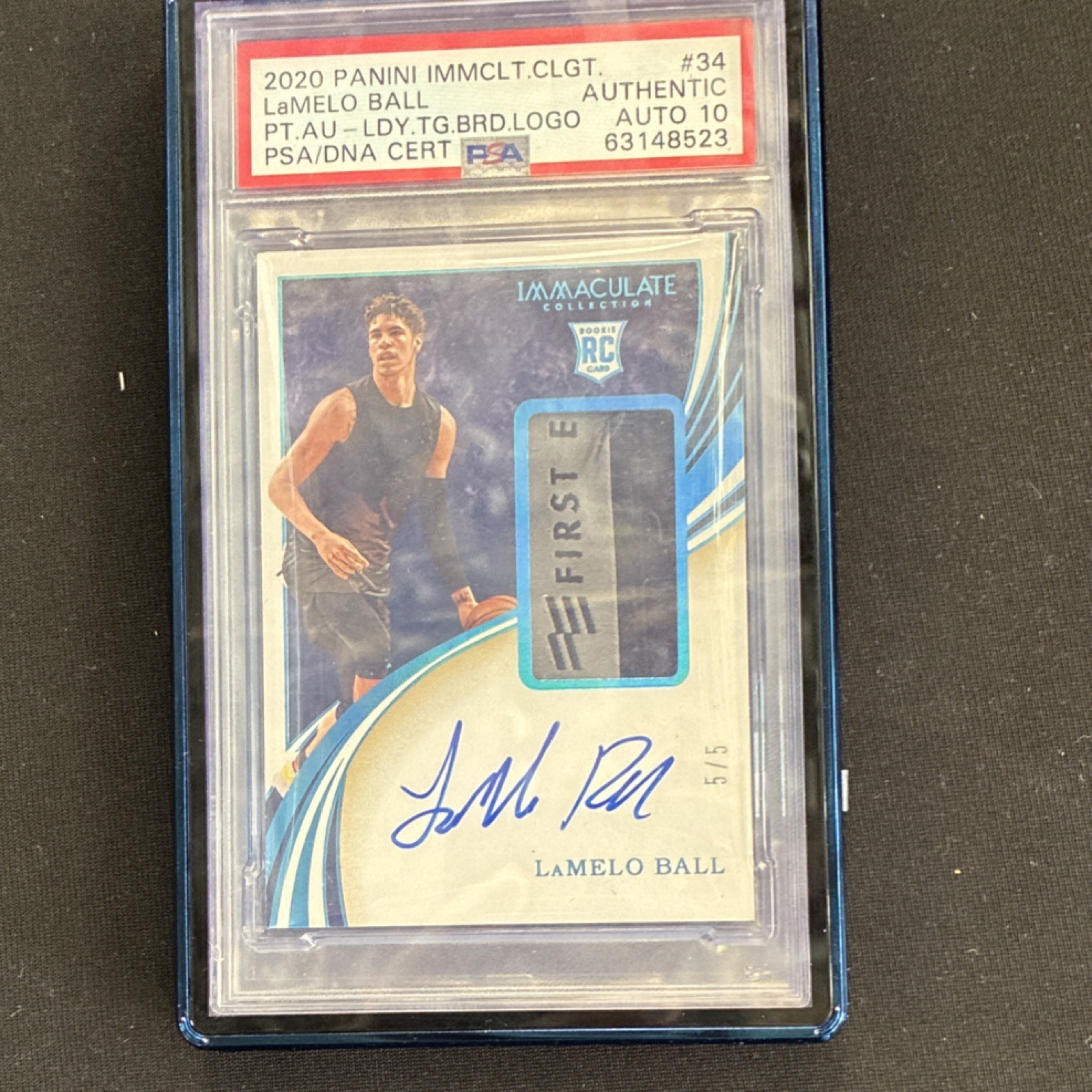 2020-21 Panini Immaculate LaMelo Ball #34 RPA Brand Logo /5 PSA AU/ Auto 10