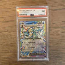 Pokémon TCG Vaporeon EX 023/131 Prismatic Evolutions Double Rare PSA 9