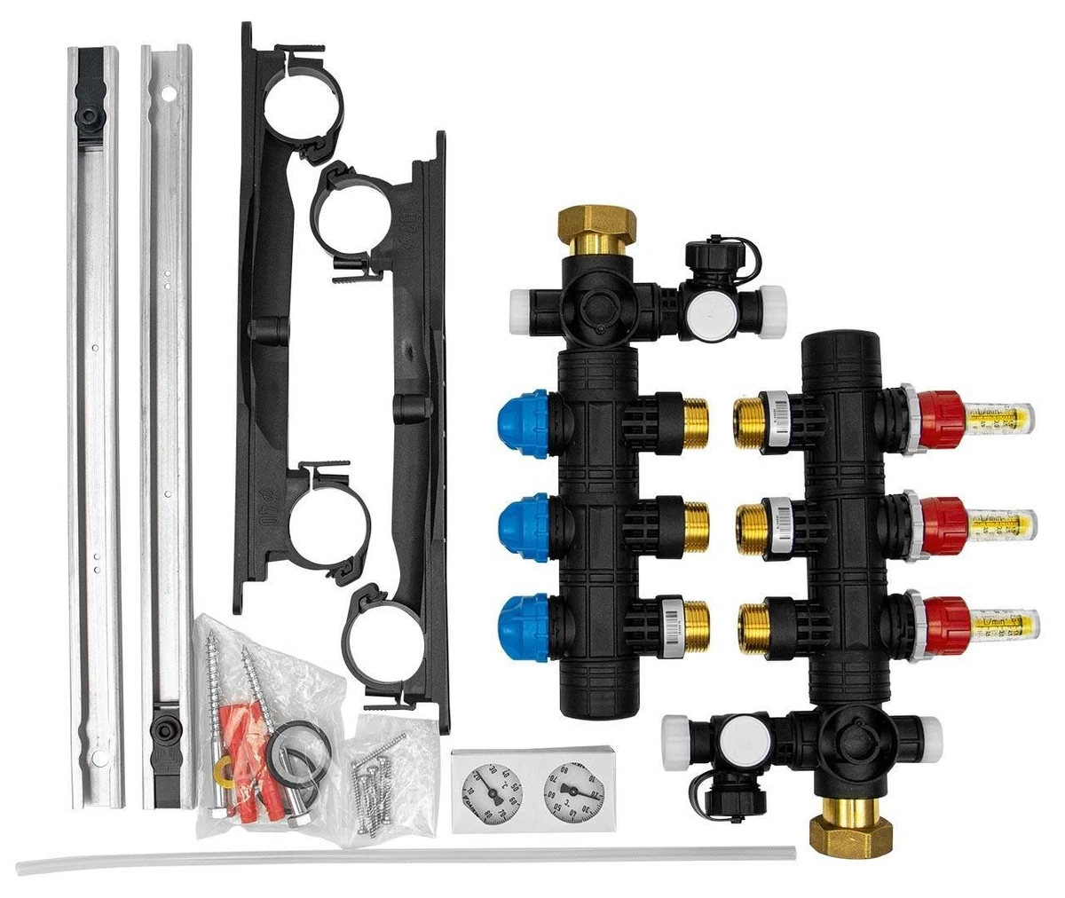 Collettore Lineare In Ottone Giallo A 3 Uscite 1"x1/2" - Tiemme - Foto 5