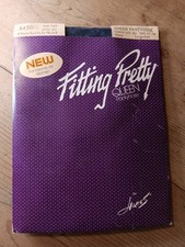 Vintage Hanes Pantyhose Fitting Pretty Queen Sz B2 Sheer Sandalfoot Classic Navy