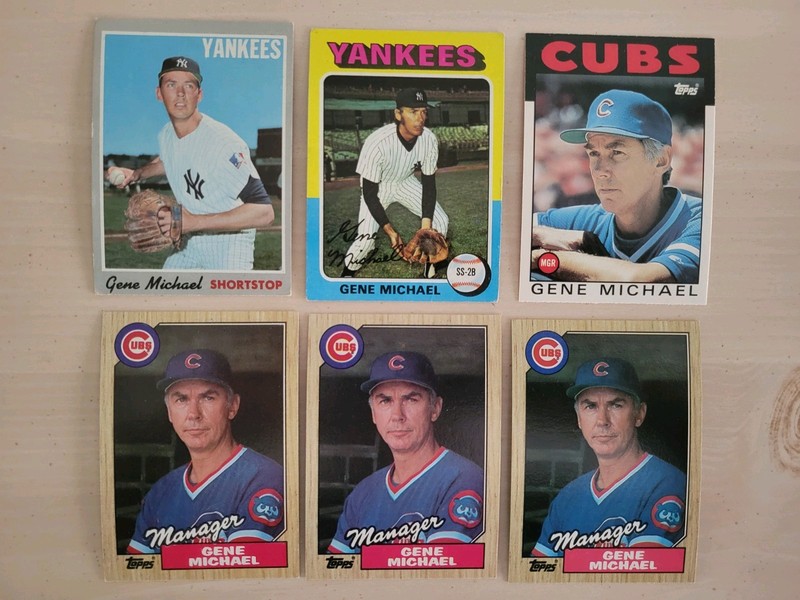 6 Card Lot Gene Michael Yankees, Cubs - excellent condition