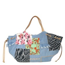 PINKO Pagoda Borsa a Tracolla Multicolore Shopper in Tessuto, Borsa a Mano