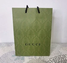 GUCCI Medium Empty Shopping Bag Green L10.25"×W5.5"×H13.25"